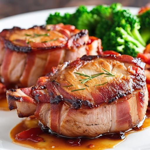 bacon wrapped pork chops