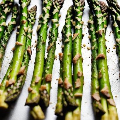 close up view of air fried asparagus