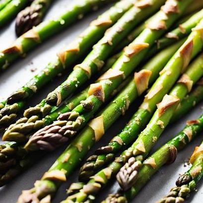 close up view of air fried asparagus