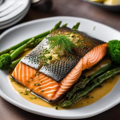 close up view of air fried atlantic salmon