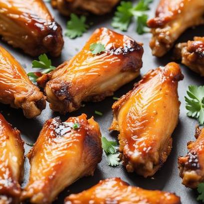close up view of air fried baked chicken wings