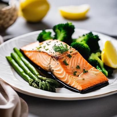 close up view of air fried baked salmon