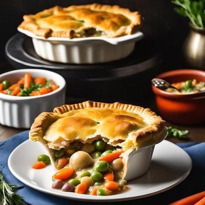 close up view of air fried banquet pot pie