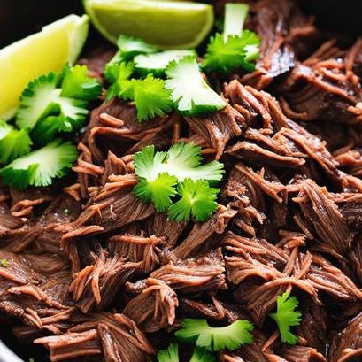 close up view of air fried barbacoa