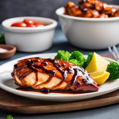 close up view of air fried barbecue chicken breast