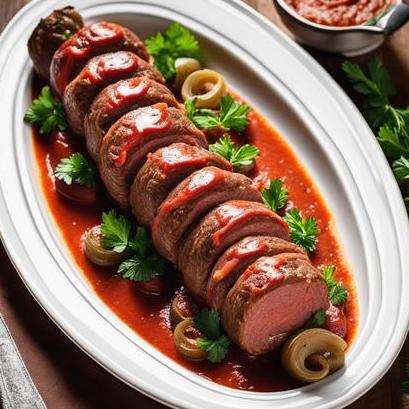 close up view of air fried beef braciole