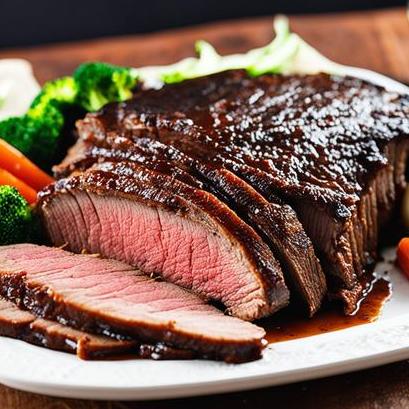 close up view of air fried beef brisket