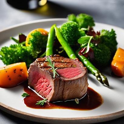 close up view of air fried beef fillet