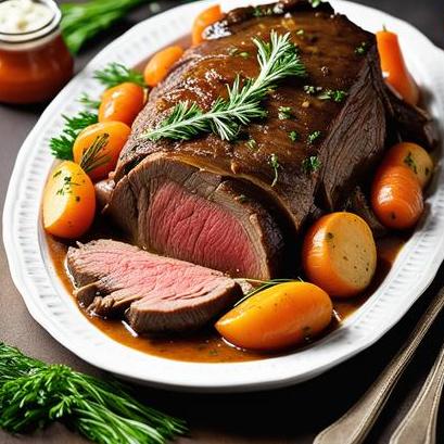 close up view of air fried beef pot roast