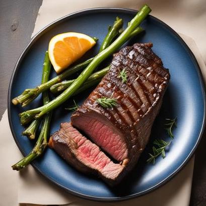 close up view of air fried beef rib steak