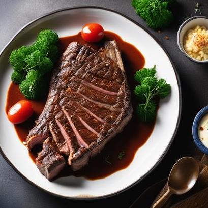 close up view of air fried beef rib steak