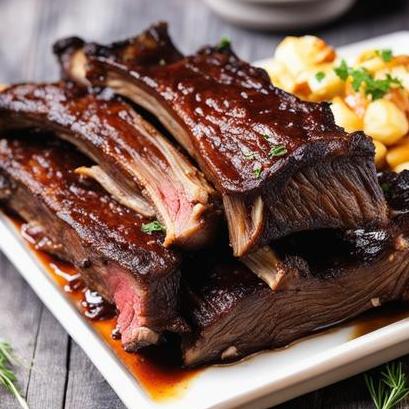 close up view of air fried beef ribs