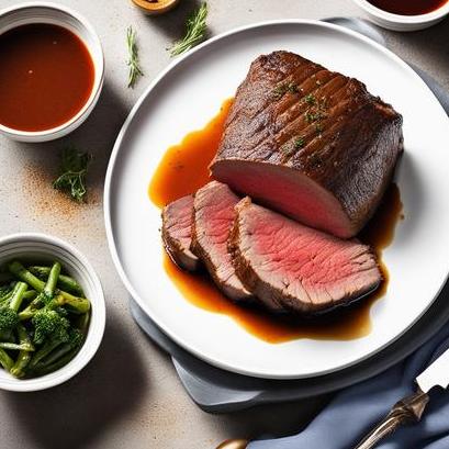 close up view of air fried beef rump roast