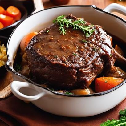 close up view of air fried beef shank