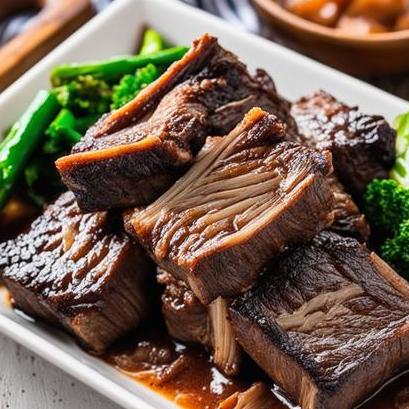 close up view of air fried beef short ribs