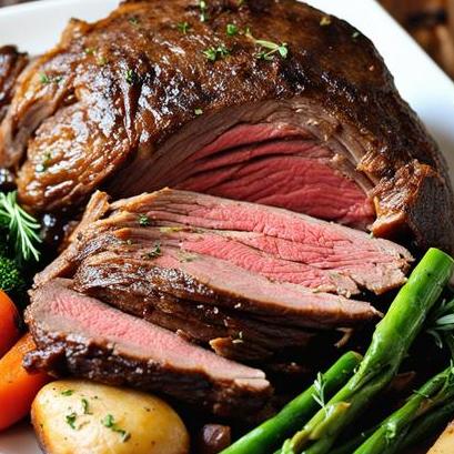 close up view of air fried beef shoulder roast