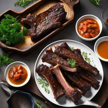 close up view of air fried beef spare ribs