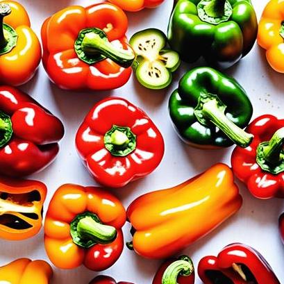 close up view of air fried bell peppers