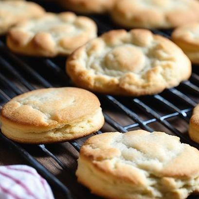 close up view of air fried biscuits