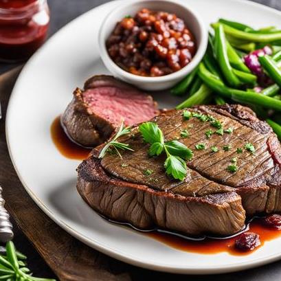 close up view of air fried bison steaks