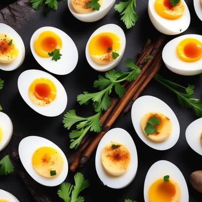 close up view of air fried boiled eggs
