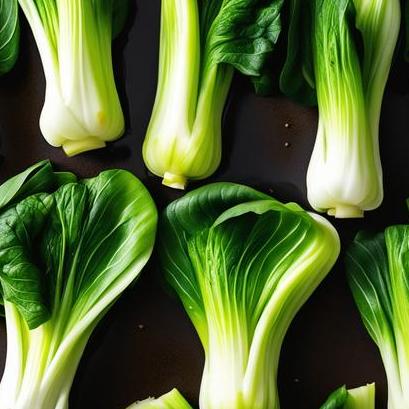 close up view of air fried bok choy