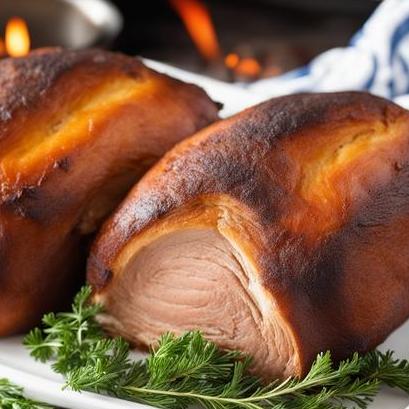 close up view of air fried boston butt