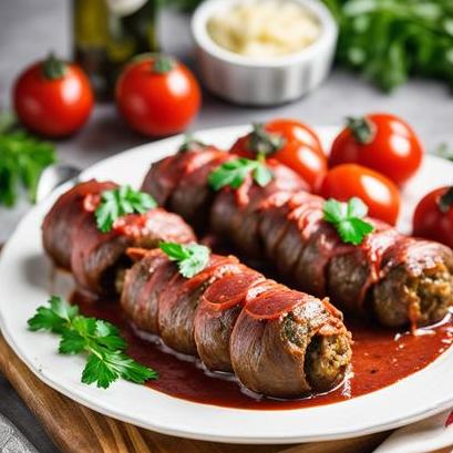 close up view of air fried braciole