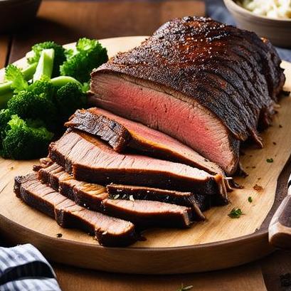 close up view of air fried brisket flat