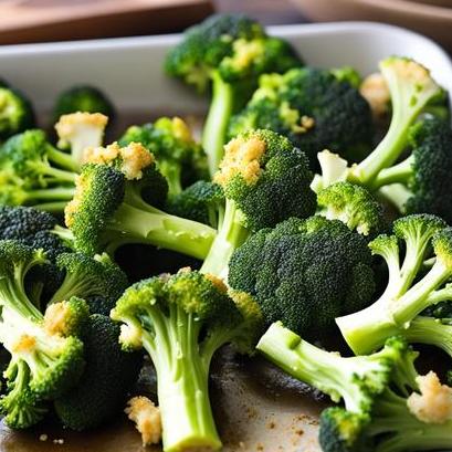 close up view of air fried broccoli