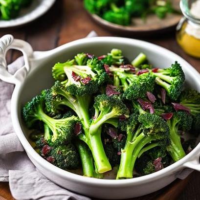 close up view of air fried broccoli rabe