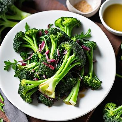 close up view of air fried broccoli rabe