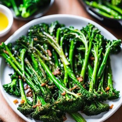 close up view of air fried broccolini