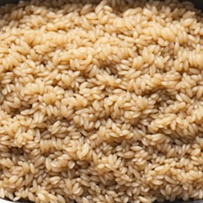close up view of air fried brown rice