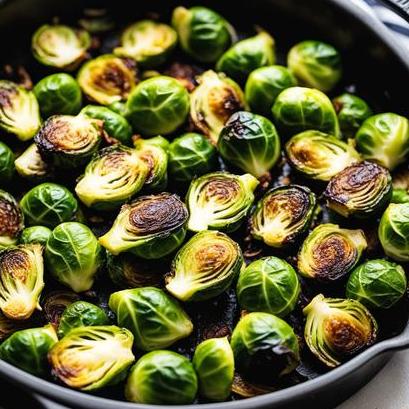 close up view of air fried brussel sprouts