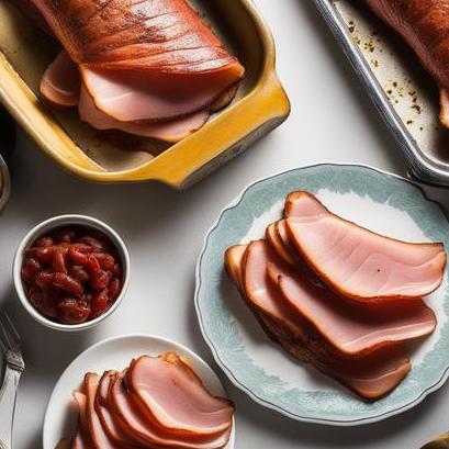 close up view of air fried canadian bacon