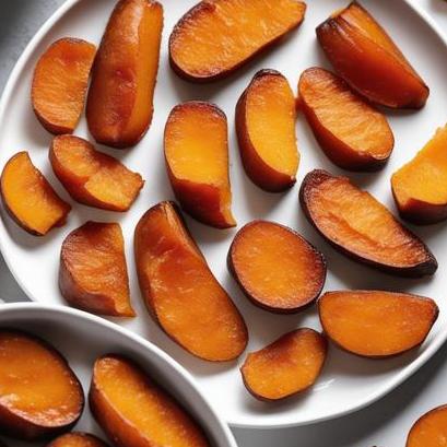 close up view of air fried candied yams