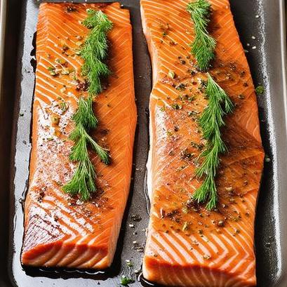 close up view of air fried cedar plank salmon