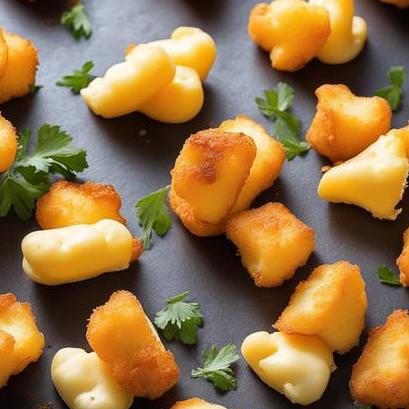 close up view of air fried cheese curds
