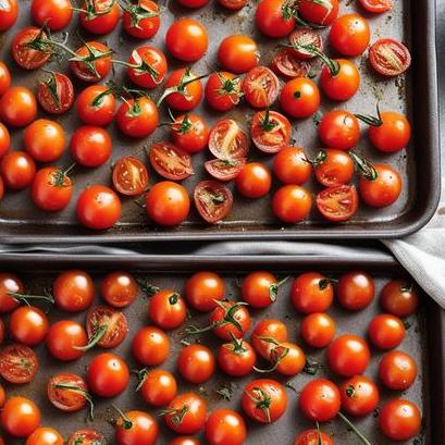 close up view of air fried cherry tomatoes
