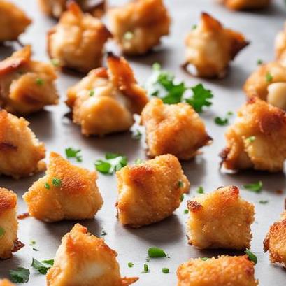 close up view of air fried chicken bites