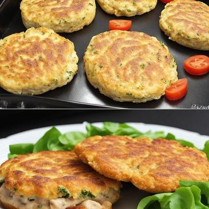 close up view of air fried chicken burgers