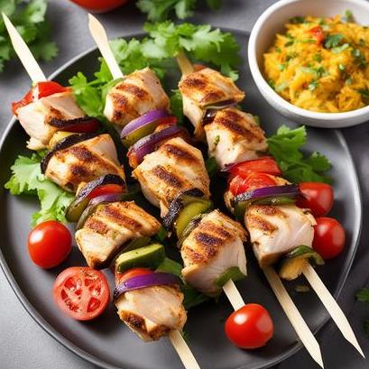 close up view of air fried chicken kebab