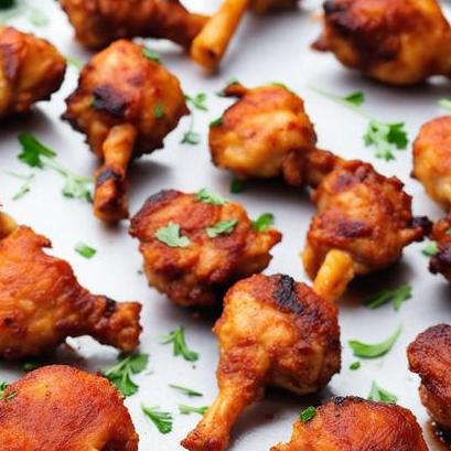 close up view of air fried chicken lollipops
