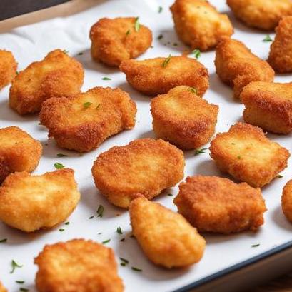 close up view of air fried chicken nuggets