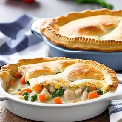 close up view of air fried chicken pot pie