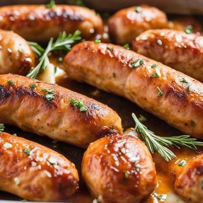 close up view of air fried chicken sausage