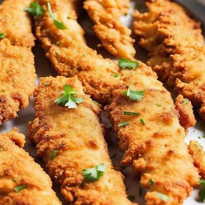 close up view of air fried chicken tenders