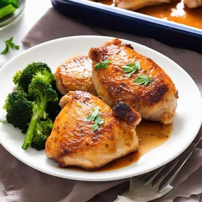 close up view of air fried chicken thighs