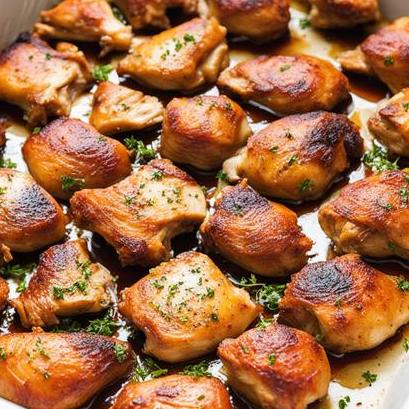 close up view of air fried chicken thighs